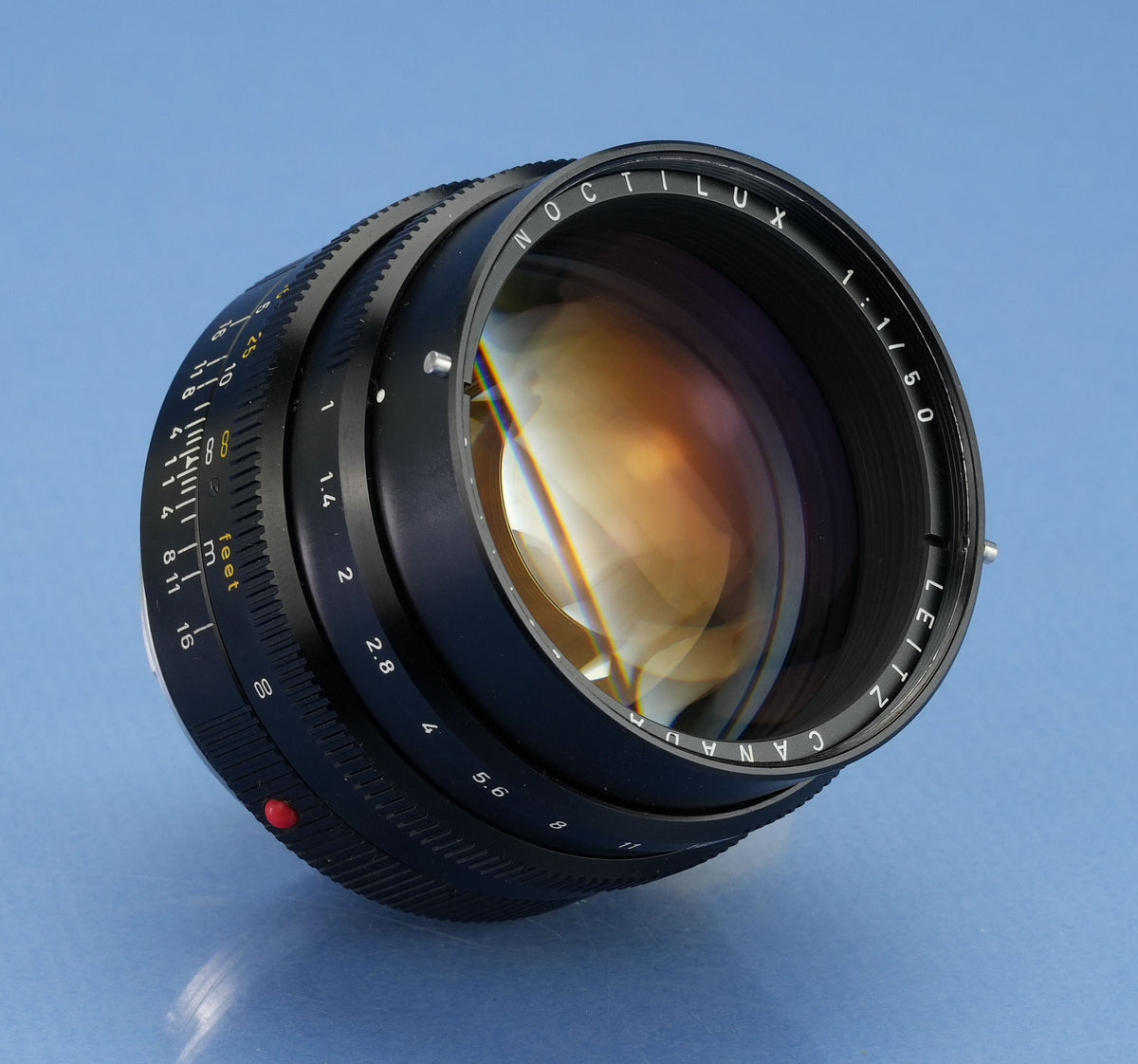 LEICA LEITZ 50MM NOCTILUX-M F1 11821 E58 VERSION 1 LENS +12518 SHADE +CAPS NICE!