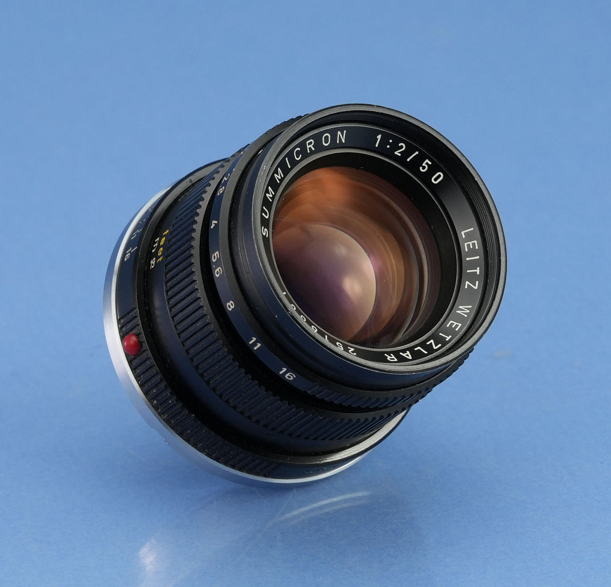 LEICA LEITZ 50MM SUMMICRON M F2 11817 3RD VERSION BLACK LENS +12585 SHADE +CAPS