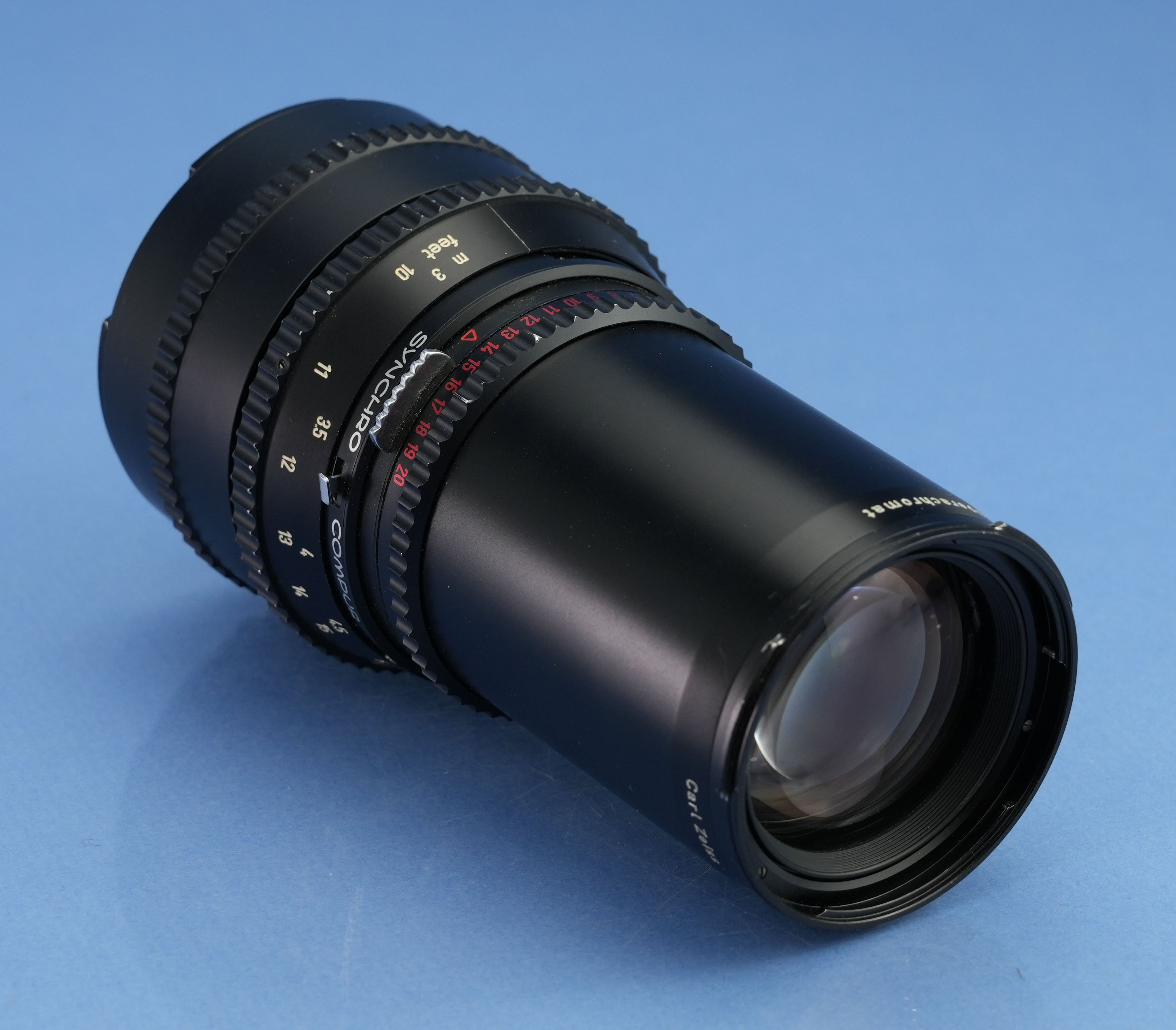 HASSELBLAD 250MM ZEISS SONNAR SUPERACHROMAT RARE BLACK RING F5.6 C LENS +CAPS