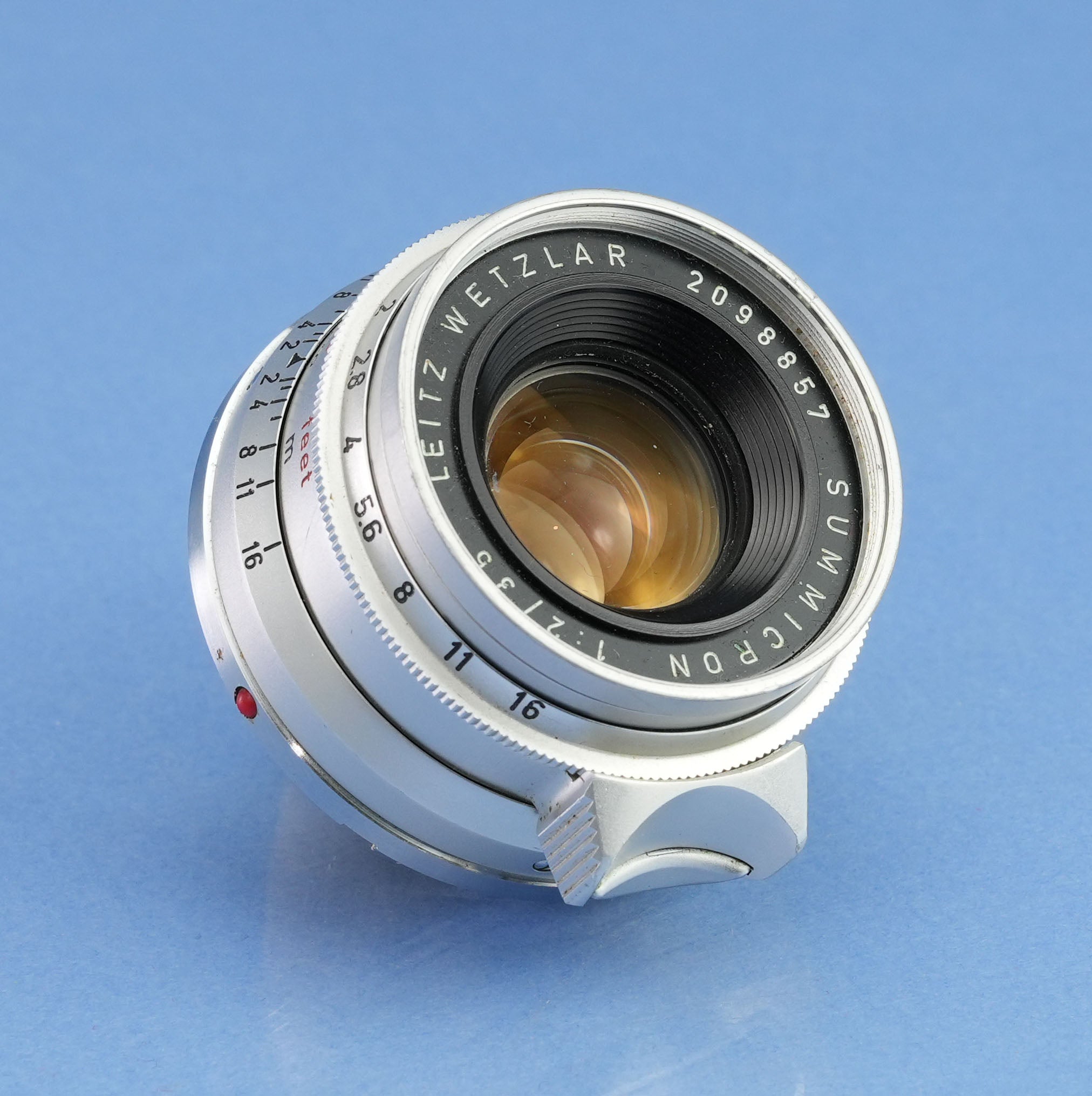 LEICA LEITZ SUMMICRON 35MM F2 M 11308 8 ELEMENT 1ST V GERMANY LENS +CAPS MINT!