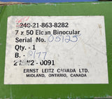LEICA ELCAN 7X50 MILITARY NATO BINOCULARS +BOX +FILTERS +CAPS +CASE NEAR MINT!