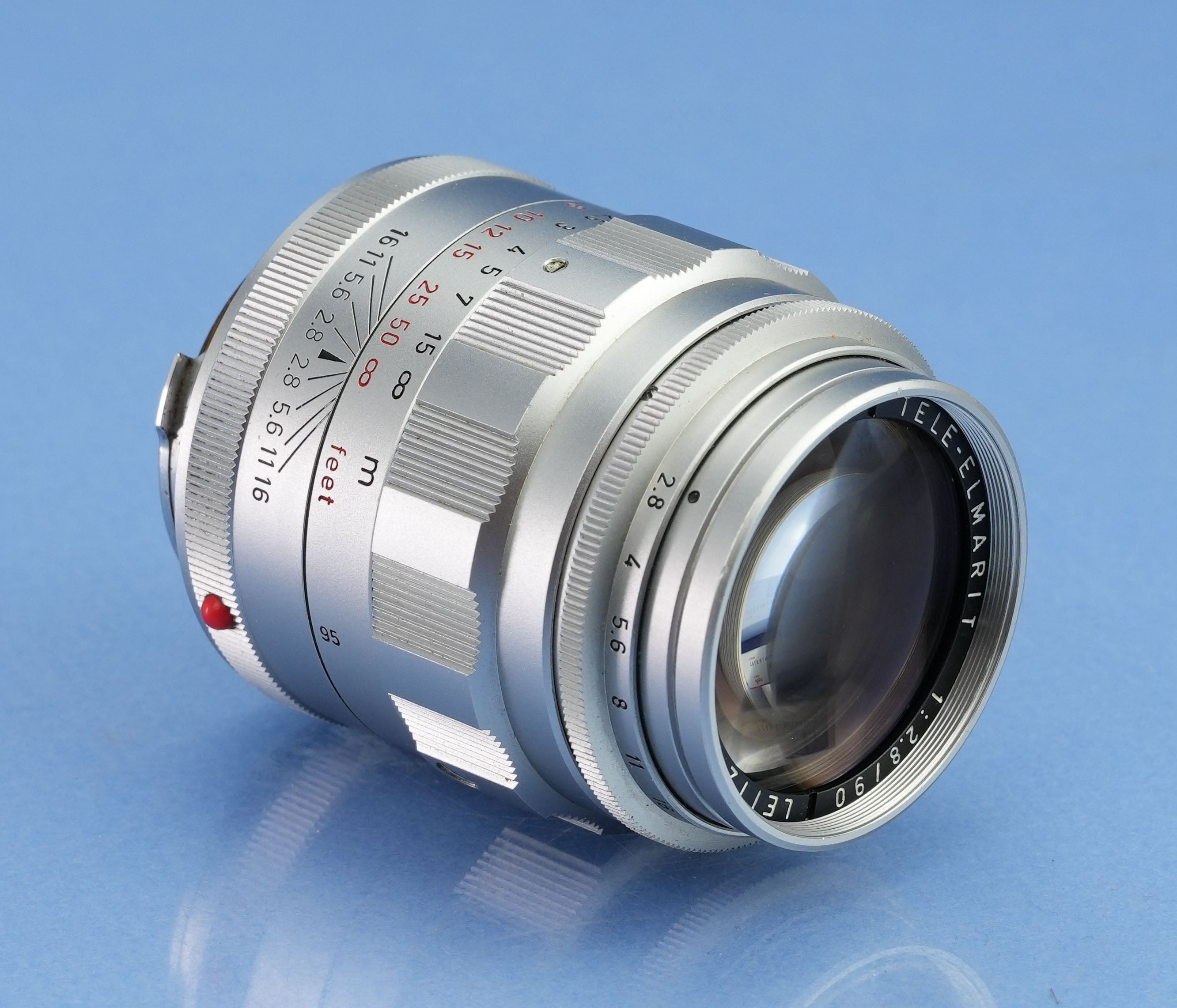 LEICA LEITZ 90MM TELE-ELMARIT F2.8 1ST V CHROME 11800 M LENS +BOX +IUFOO SHADE