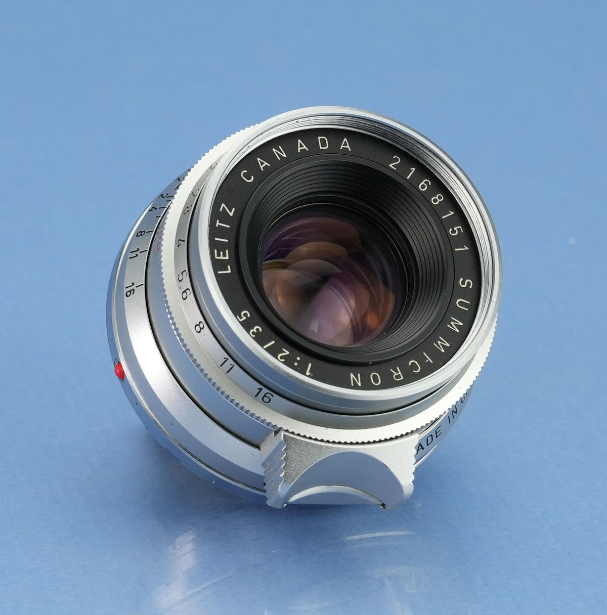 LEICA LEITZ SUMMICRON 35MM F2 M 11308 8 ELEMENT 1ST VERSION CANADA LENS +CAPS