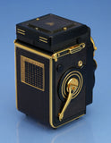 ROLLEI ROLLEIFLEX AURUM 24K GOLD 2.8F 80MM XENOTAR +CAPS +BOX +CASE MINT
