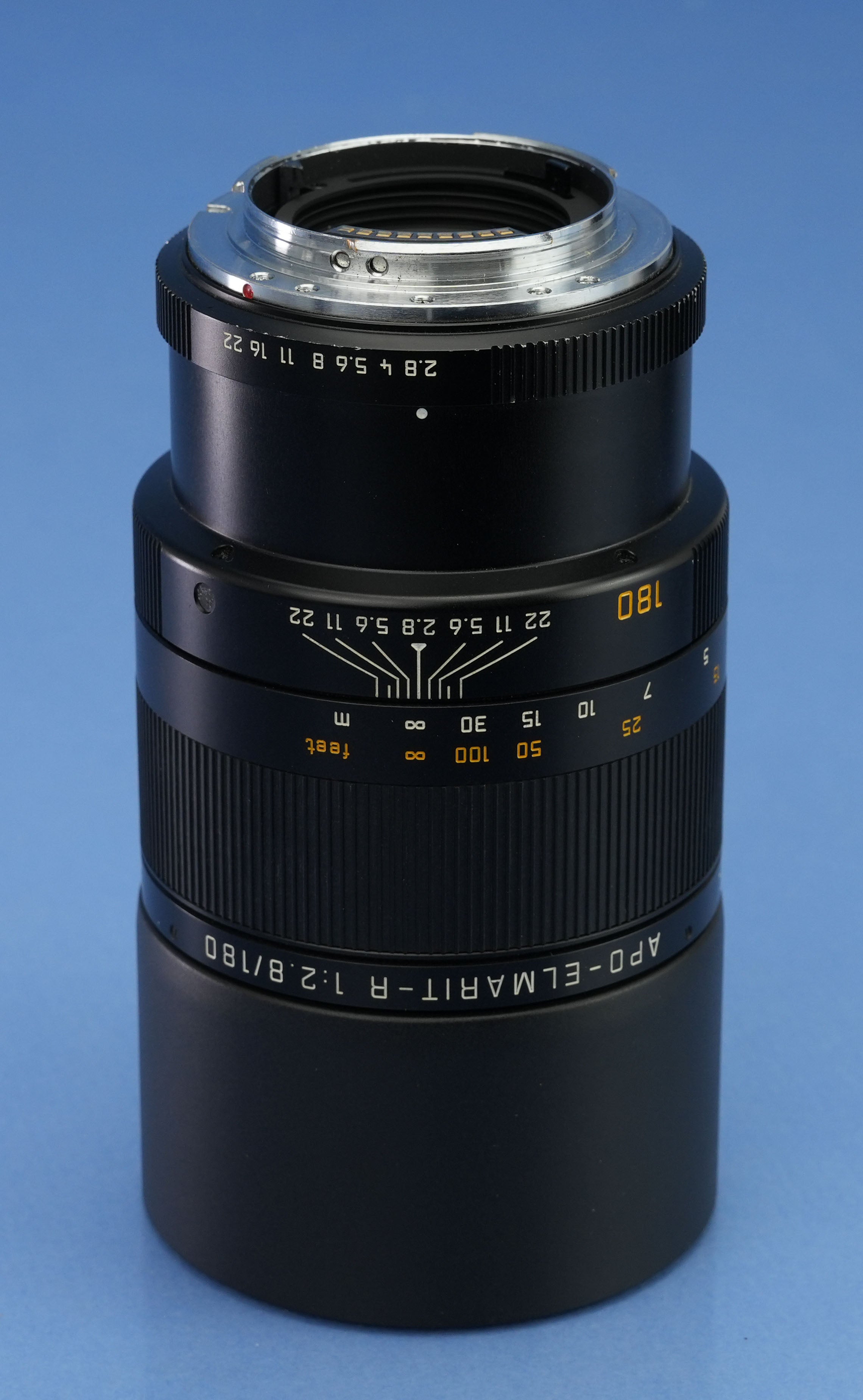 LEICA LEITZ 11273 APO-ELMARIT-R 180MM F2.8 R ROM LENS +BOX +CAPS +CASE NICE!
