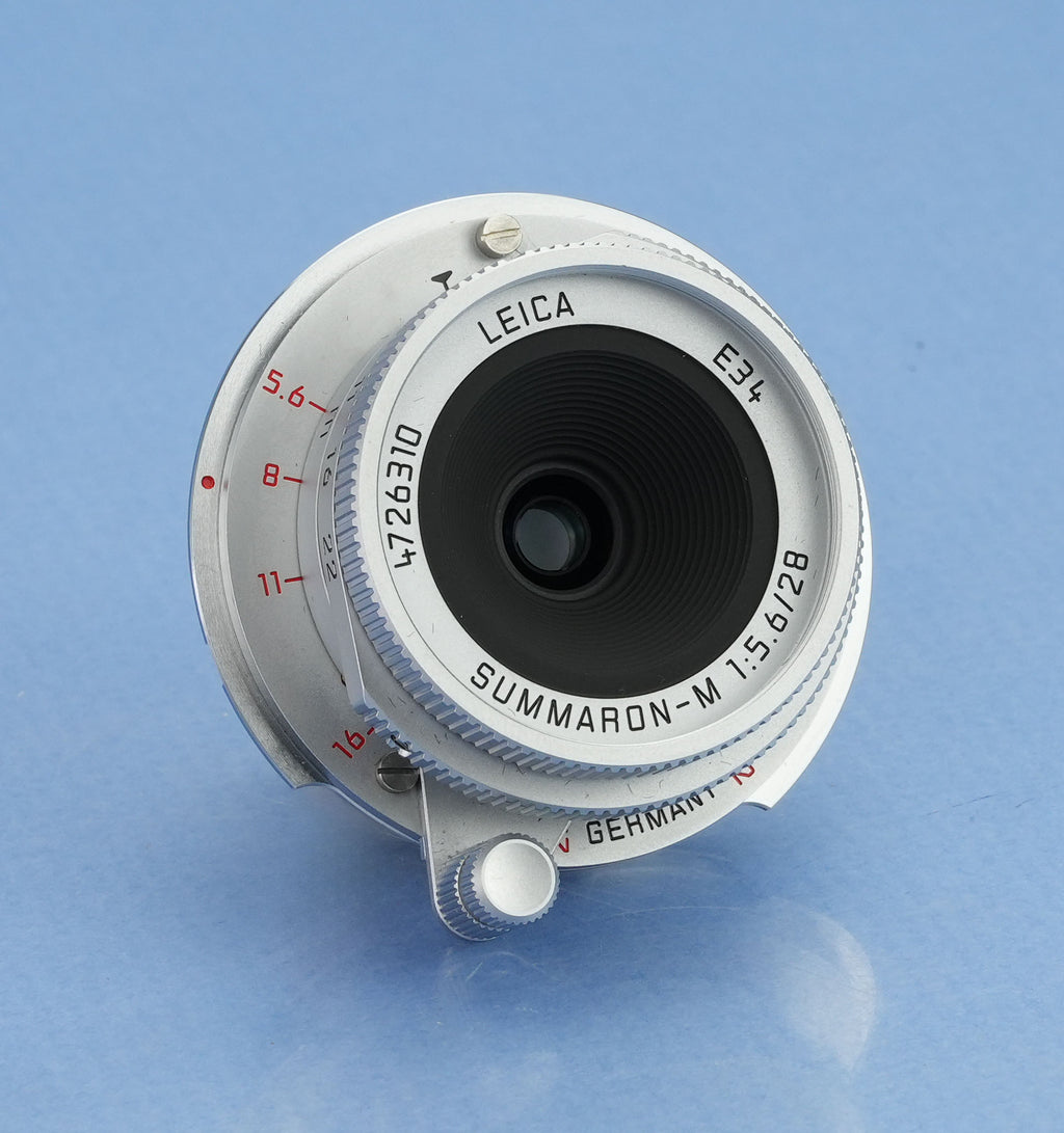 LEICA LEITZ 28MM SUMMARON-M F5.6 CHROME 11695 6BIT M LENS W/ BOX +SHADE MINT