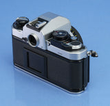 NIKON FA FILM SLR CAMERA BODY SILVER AUTO EXPOSURE +50mm F1.8 SERIES E LENS NICE