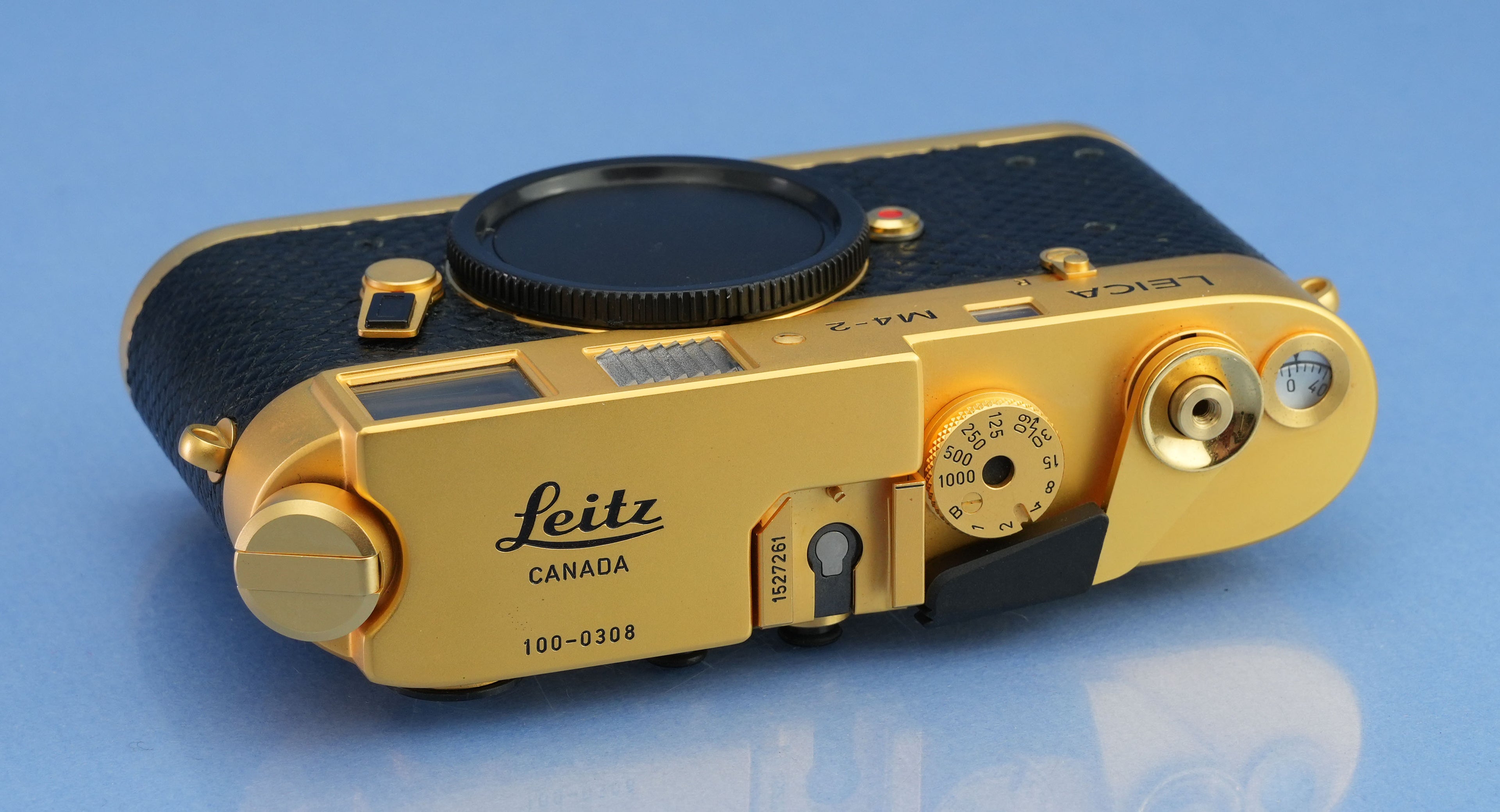 LEICA LEITZ M4-2 GOLD 100 JAHRE M 10420 ENTFERNUNGSMESSER-KAMERAGEHÄUSE + KAPPEN MINT