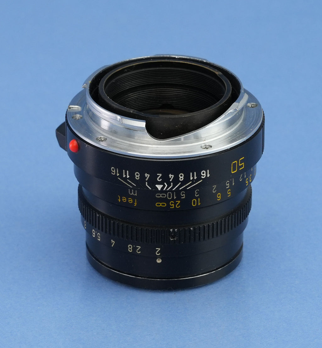 LEICA LEITZ 50MM SUMMICRON-M F2 VER 4 CANADA BLACK 11819 LENS +CAPS +12585 SHADE