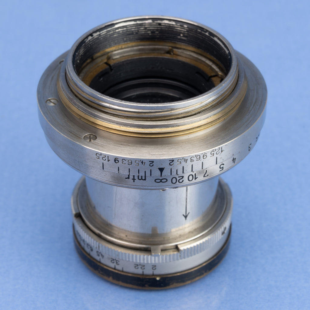 LEICA 50MM SUMMAR F2 PRE-WAR BLACK PAINT RING NICKLE LENS EARLY +BOX +SHADE RARE