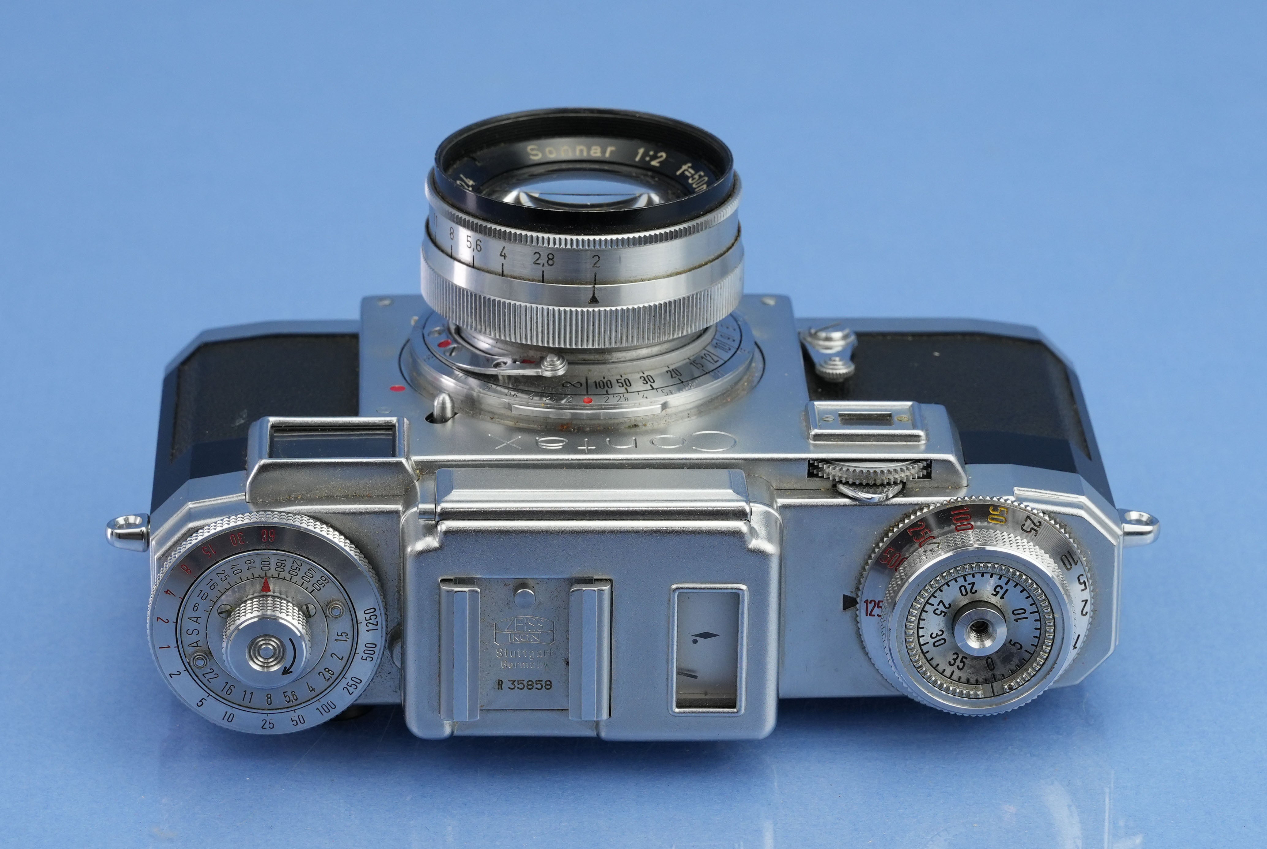 CONTAX IIIA COLOR DIAL CHROME RANGEFINDER CAMERA +ZEISS 50MM F2