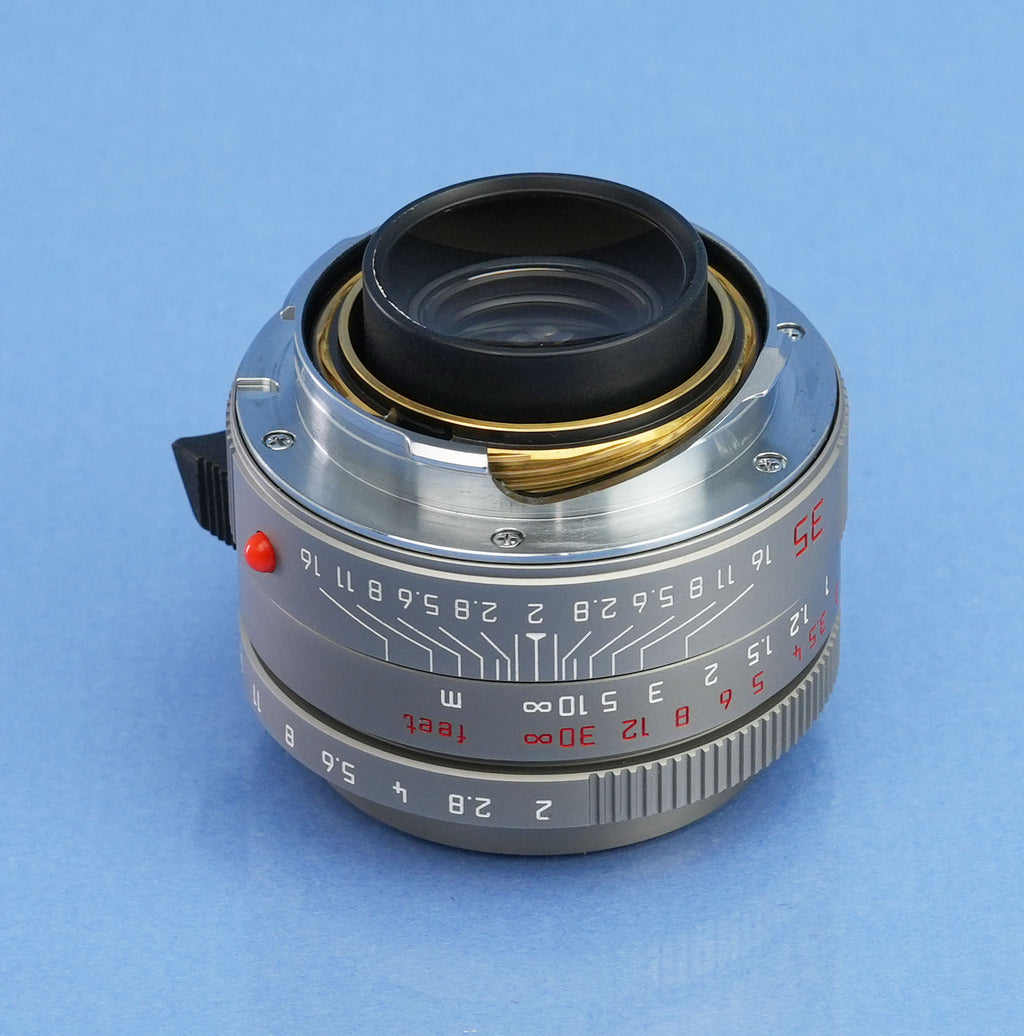LEICA 35MM SUMMICRON-M F2 ASPH 11609 TITAN TITAN OBJEKTIV +BOX +KAPPE + GEGENBLATT NEUWERTIG!