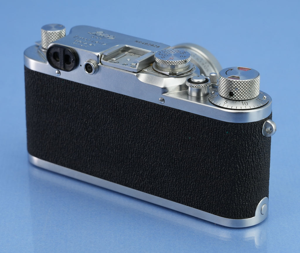 LEICA LEITZ IIIC IIIF SHARK SKIN SELBSTAUSLÖSER-UPGRADE-KAMERA + 50MM SUMMITAR + ORAKO