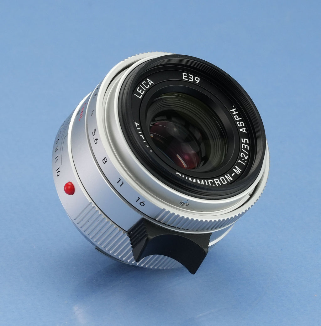 LEICA LEITZ 35MM SUMMICRON-M F2 ASPH VERSION II 11674 SILVER CHROME M LENS +BOX