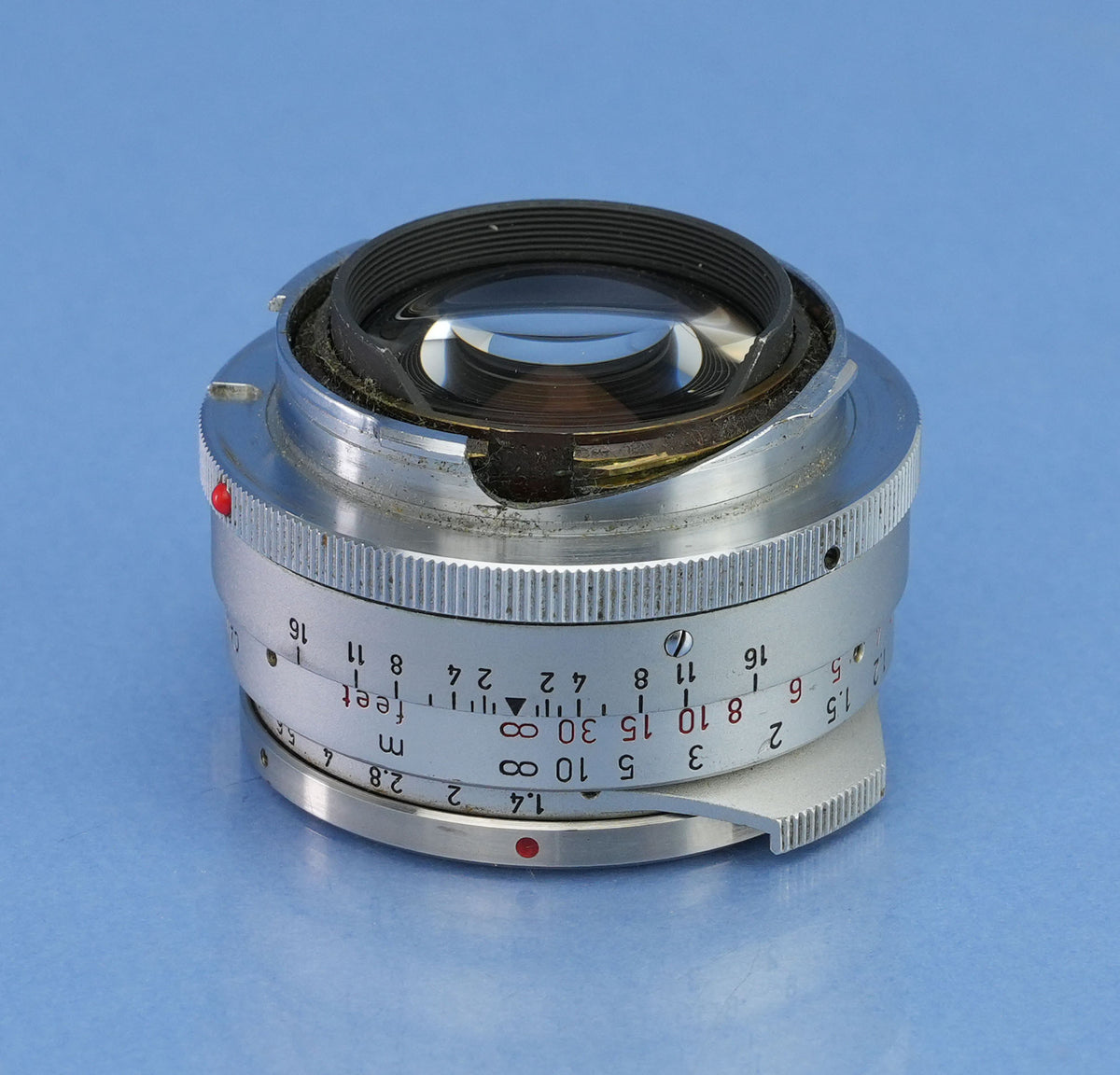 LEICA LEITZ 35MM SUMMILUX F1.4 11869 1ST V STEEL RIM LENS +CAPS PERFECT GLASS!