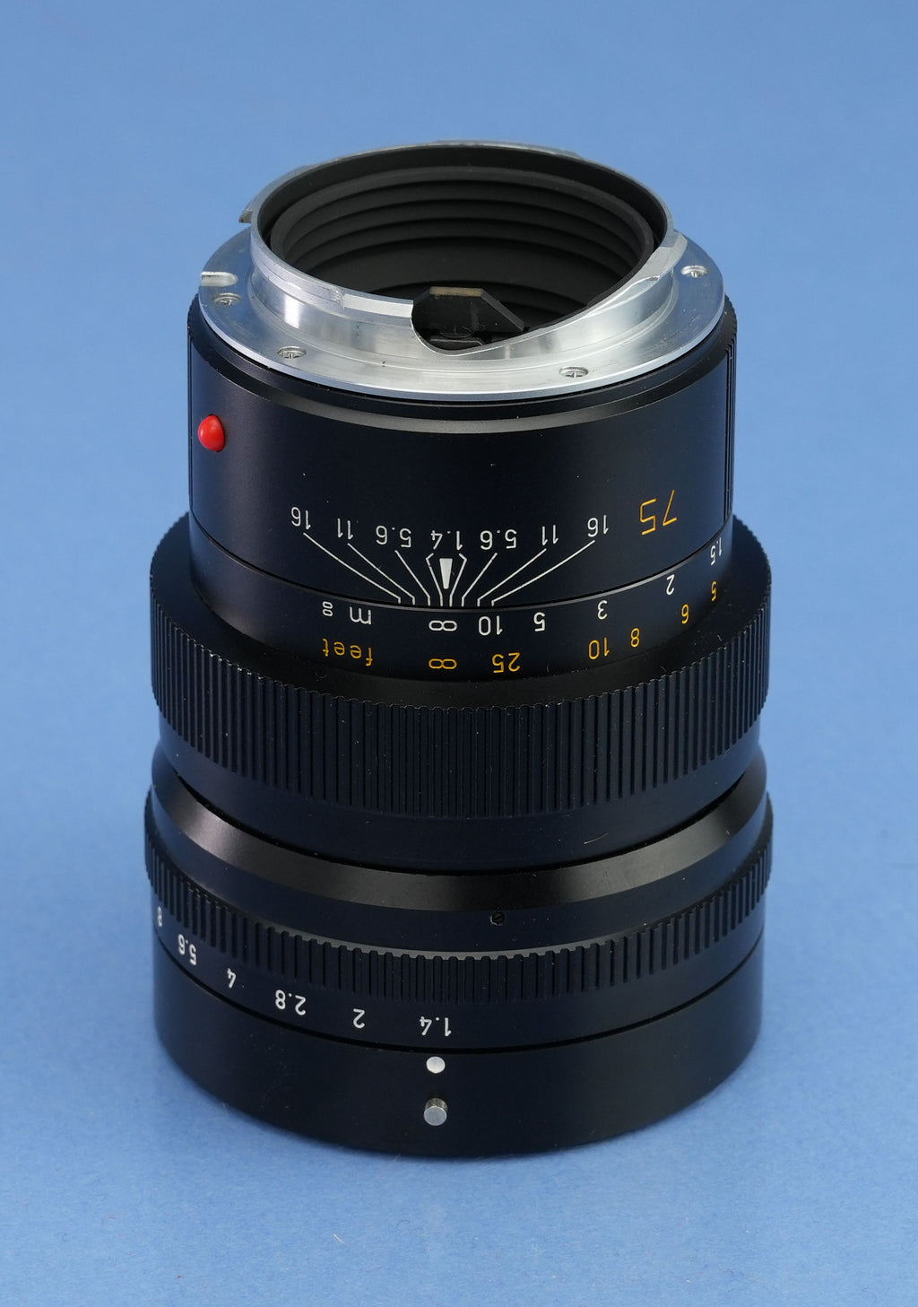 LEICA LEITZ 75MM SUMMILUX-M F1.4 1st VER. 11814 LENS +CAPS +12539 E60 SHADE RARE