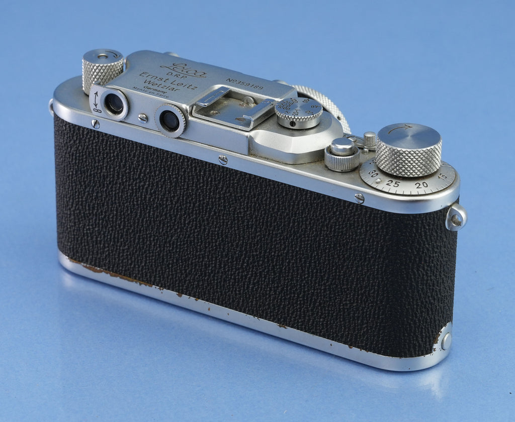 LEICA IIIA (MODEL G) MONTE EN SARRE SM CHROME CAMERA +50MM ELMAR F3.5 LENS RARE!