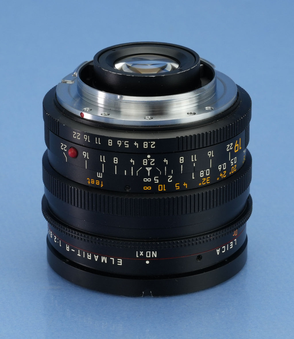 LEICA 19MM ELMARIT-R F2.8 2ND VERSION 3CAM 11258 LENS +12546 SHADE +CAPS NICE!