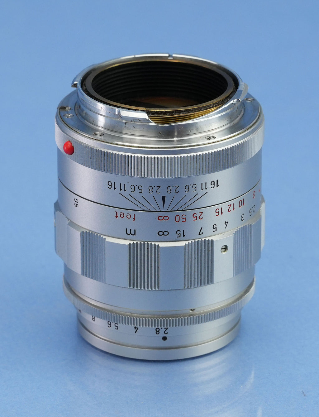 LEICA LEITZ 90MM TELE-ELMARIT F2.8 1ST V CHROME 11800 M LENS +BOX +IUFOO SHADE