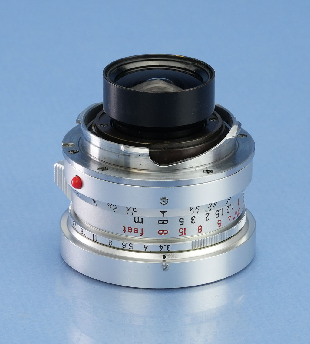 LEICA LEITZ 21MM SUPER-ANGULON F3.4 11103 LENS +CAPS +SHADE +BOX RARE 1st BATCH!