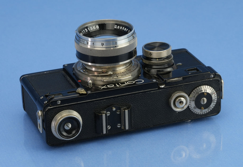 ZEISS CONTAX I FILM BLACK RANGEFINDER CAMERA +50MM SONNAR F2 LENS NICE
