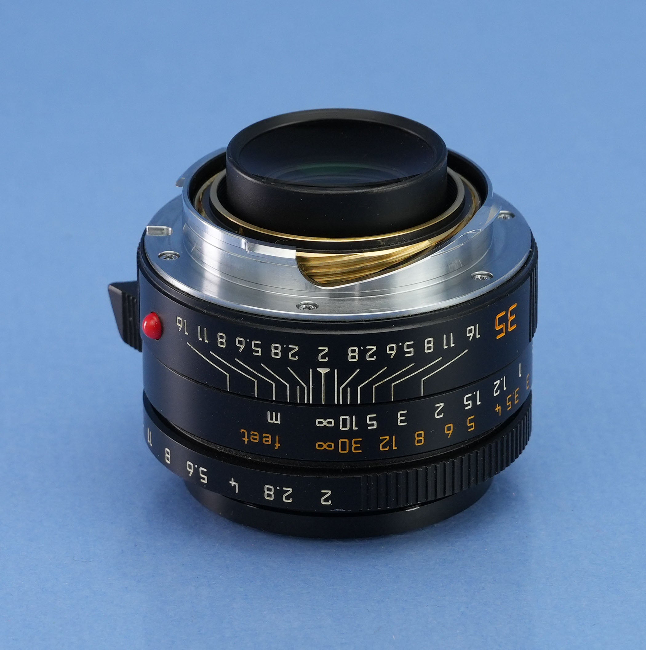 LEICA LEITZ 35MM SUMMICRON-M F2 ASPH 6BIT 11879 BLACK M LENS +BOX +SHADE +CAPS