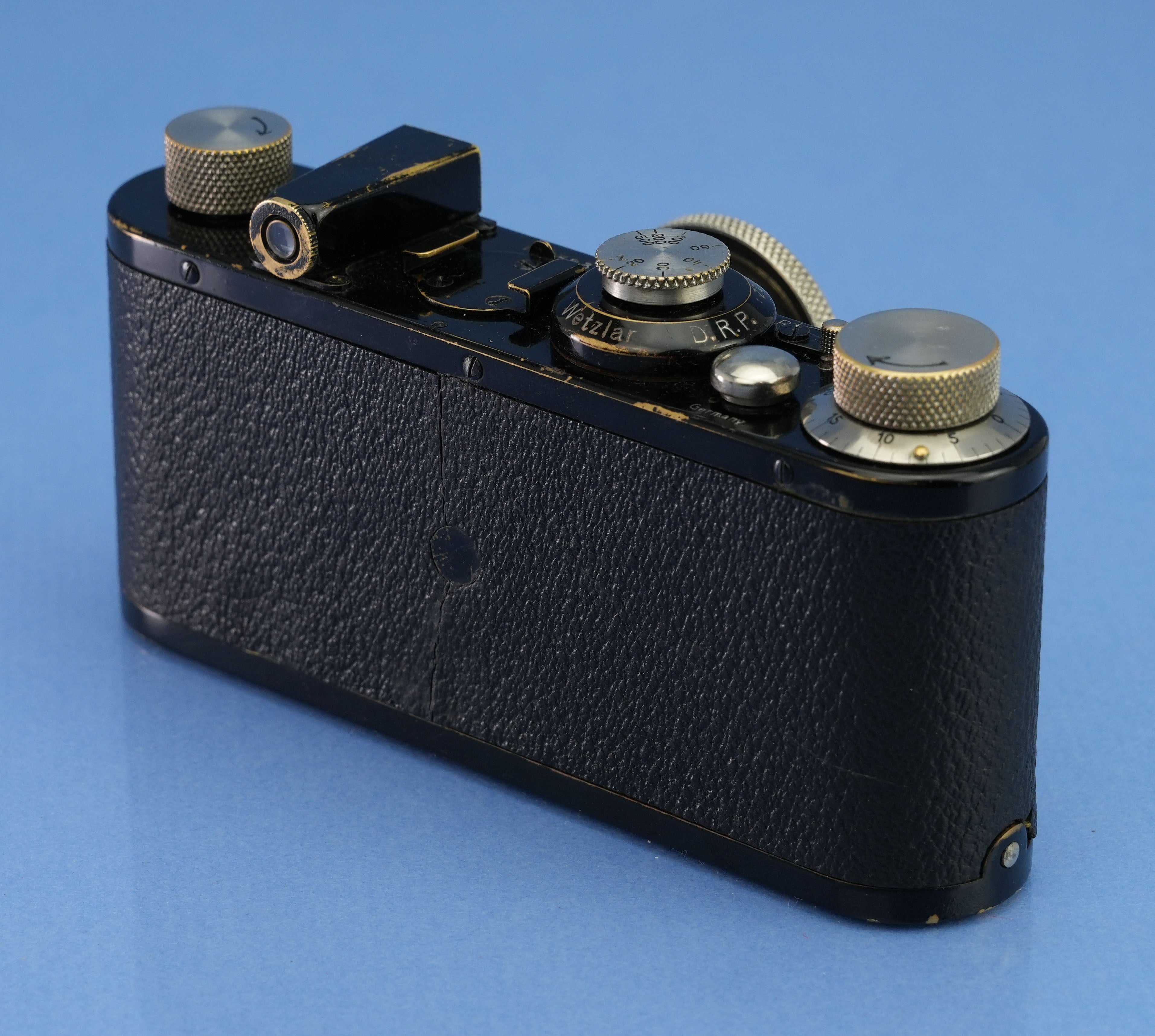 LEICA I MODEL A ELMAX 50MM F3.5 BLACK PAINT HOCKEY STICK CAMERA #1383 +CAP RARE