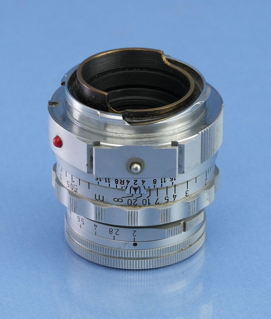 LEICA LEITZ 50MM SUMMICRON F2 CHROME DUAL RANGE M LENS 11918 SOMNI +SHADE +CAPS