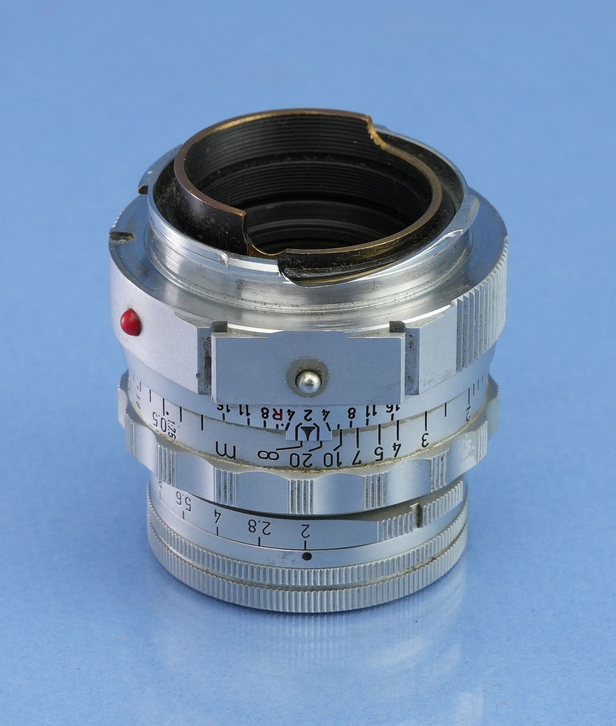 LEICA LEITZ 50MM SUMMICRON F2 CHROME DUAL RANGE M LENS 11918 SOMNI +SHADE +CAPS