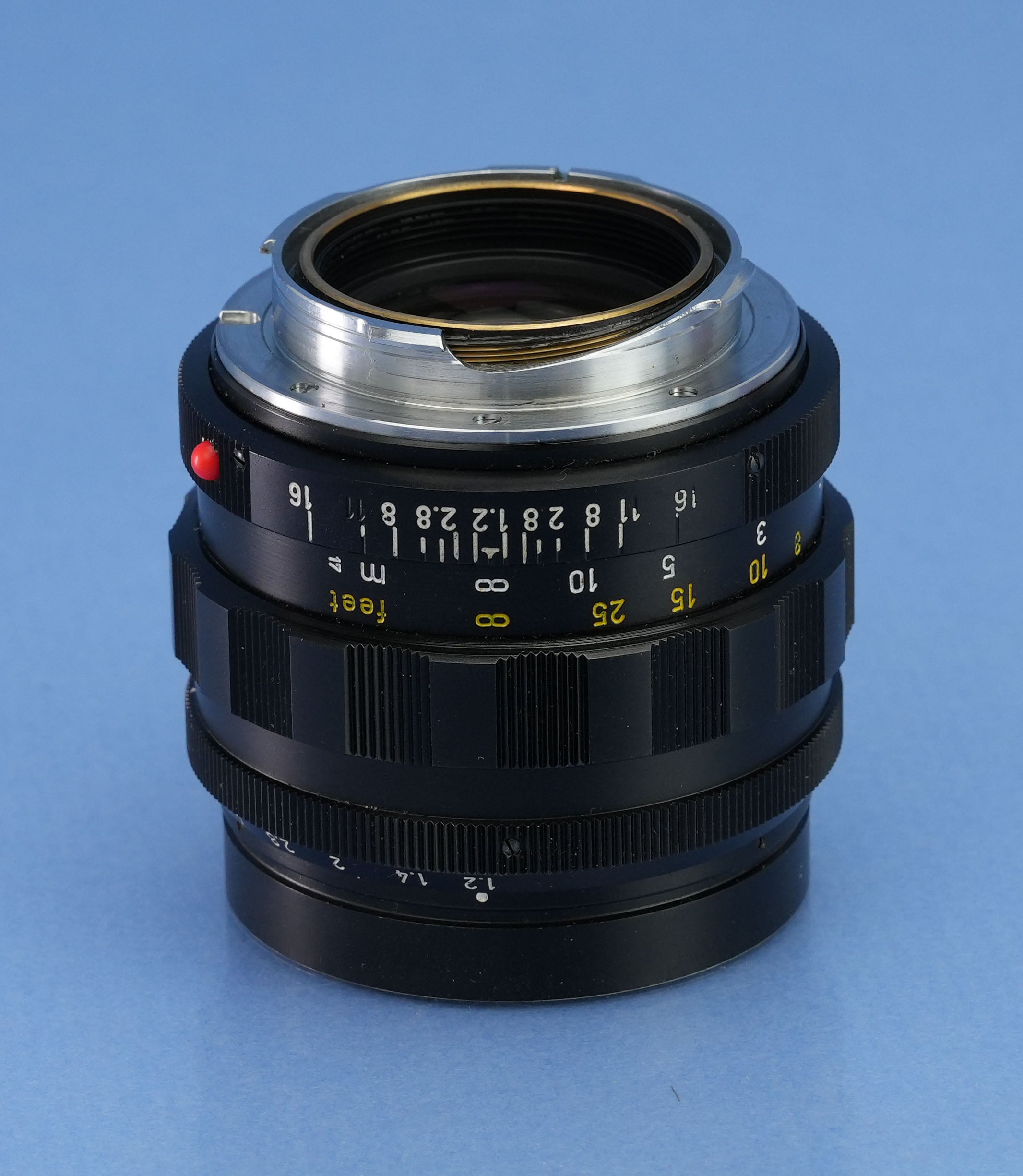 LEICA LEITZ 11820 50MM NOCTILUX F1.2 VINTAGE M LENS +12503 SHADE +CAP +BOX MINT!