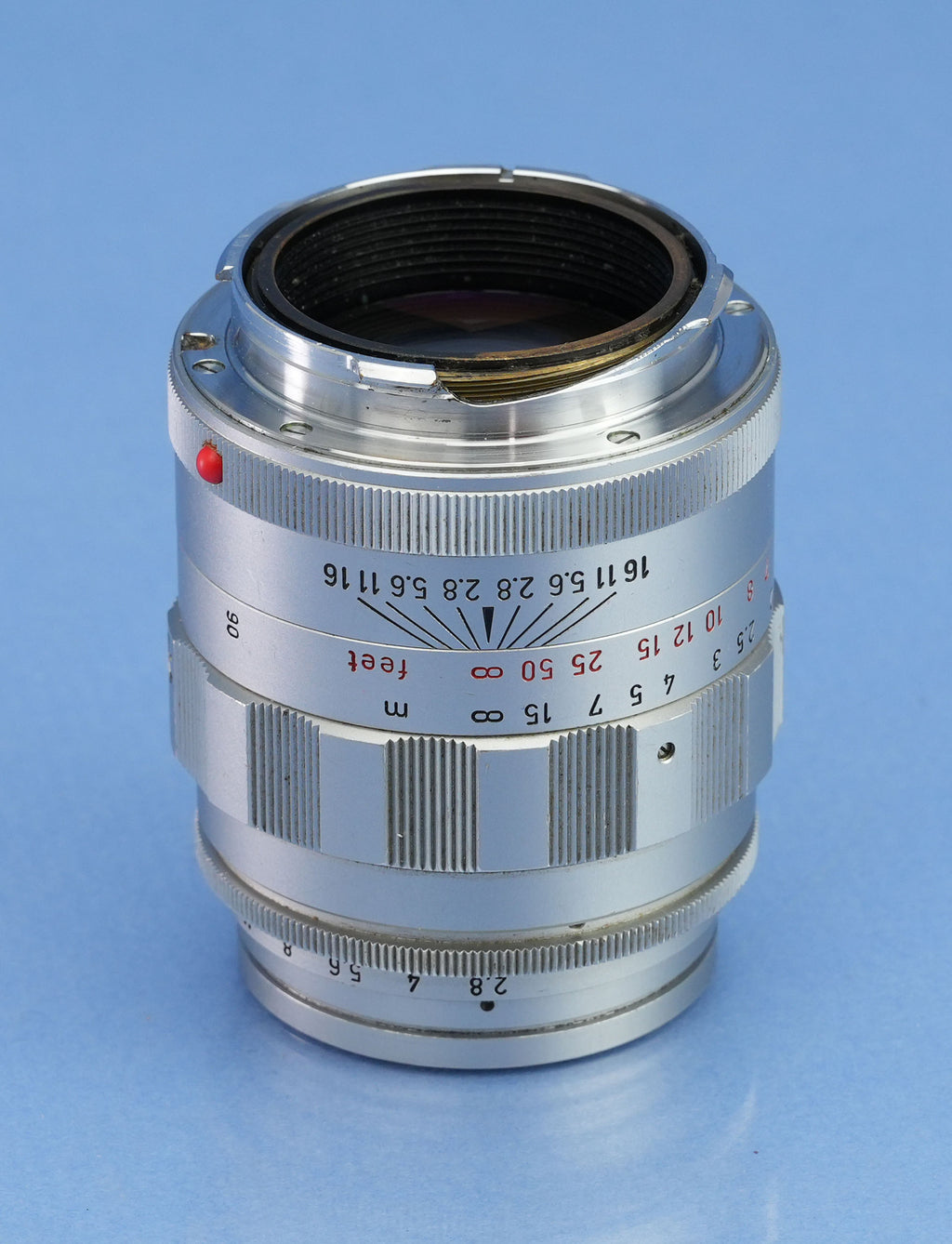 LEICA 90MM TELE-ELMARIT M F2.8 1ST V FAT CHROME 11800 M LENS +CAPS +12575N SHADE