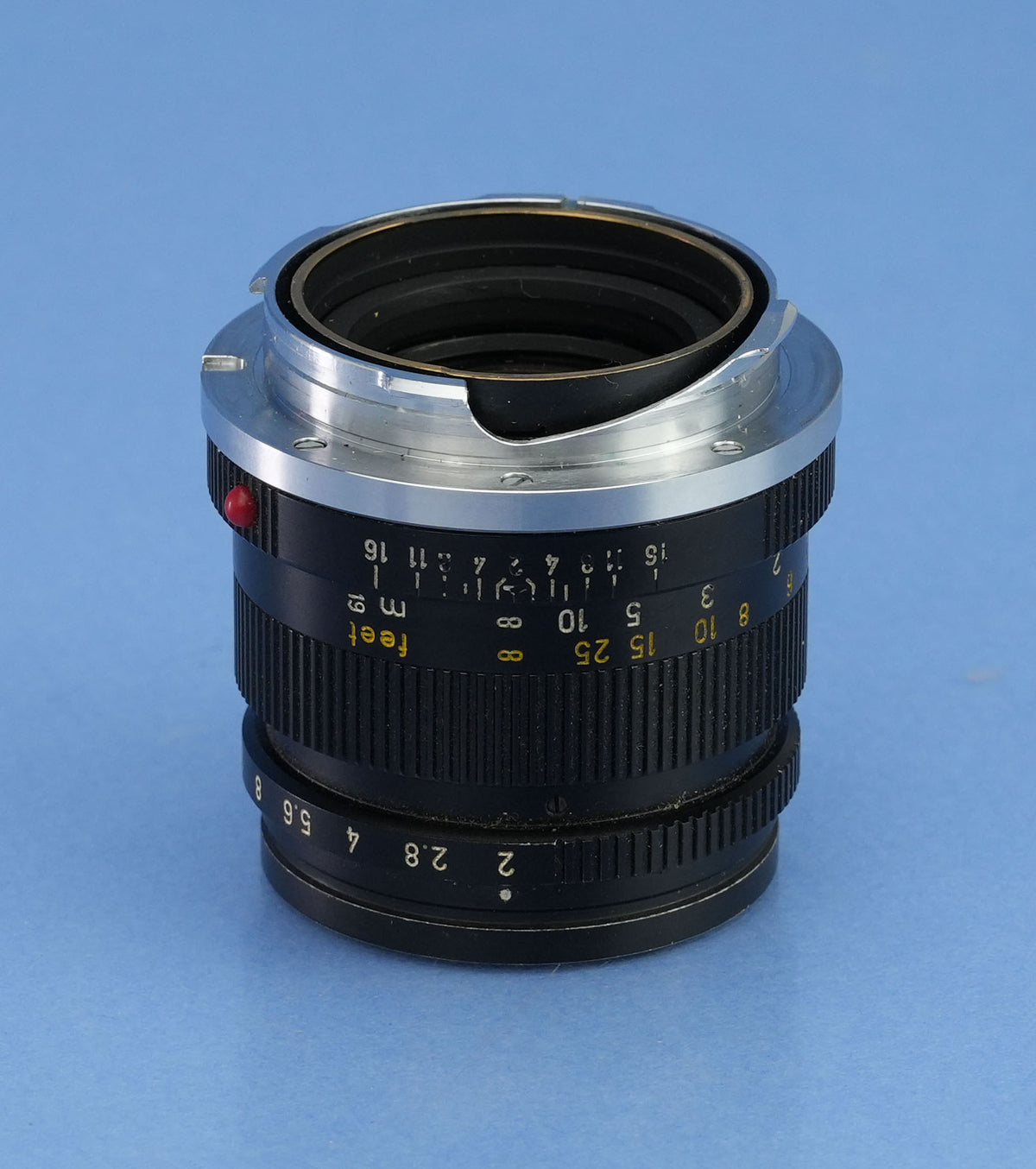 LEICA LEITZ 50MM SUMMICRON M F2 11817 3RD VERSION BLACK LENS +12585 SHADE +CAPS