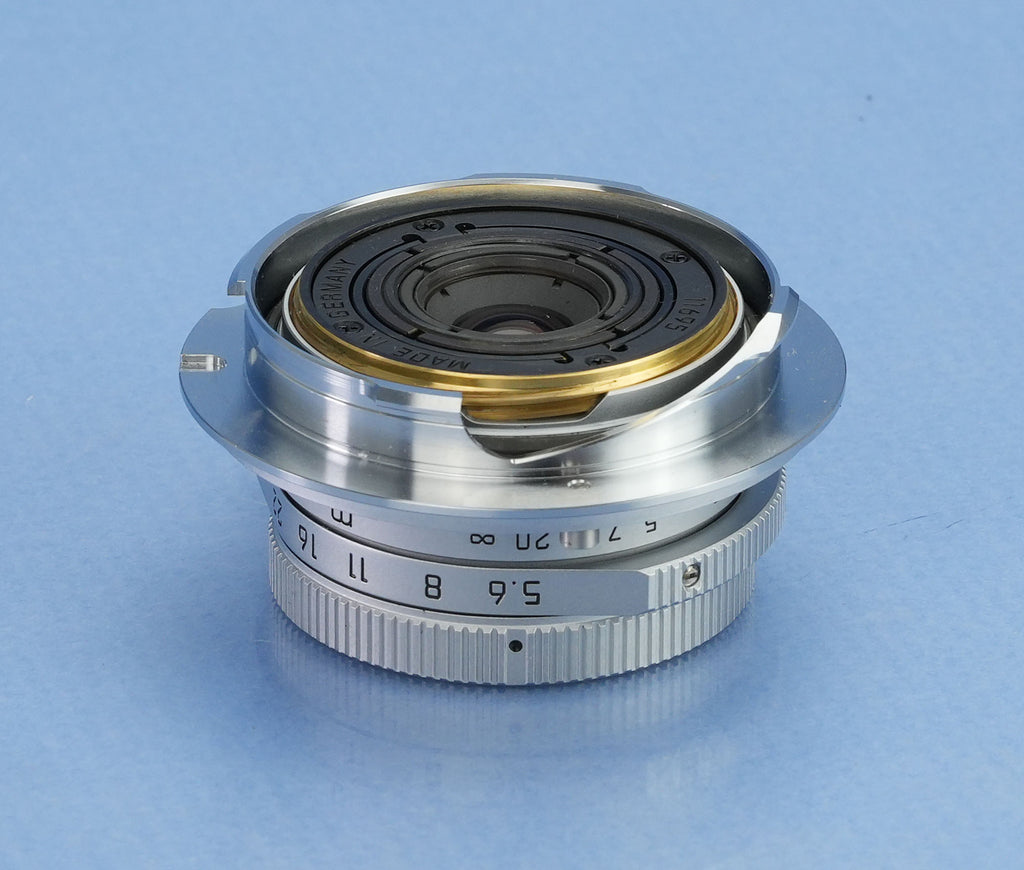 LEICA LEITZ 28MM SUMMARON-M F5.6 CHROME 11695 6BIT M LENS W/ BOX +SHADE MINT