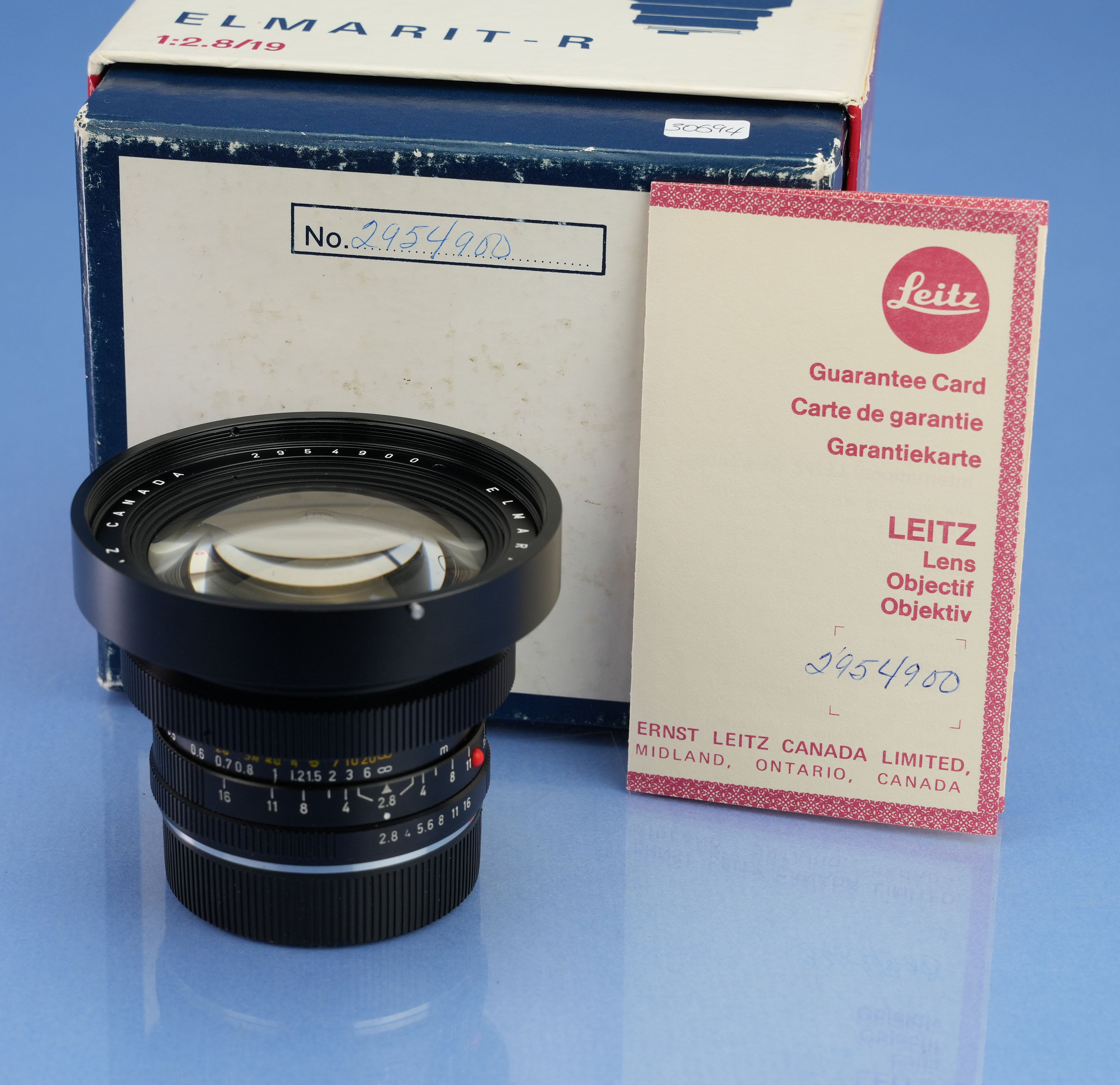 LEICA LEITZ 19MM ELMARIT-R 11225 F2.8 3CAM 1ST V R LENS +BOX +