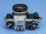 NIKON FA FILM SLR CAMERA BODY SILVER AUTO EXPOSURE +50mm F1.8 SERIES E LENS NICE