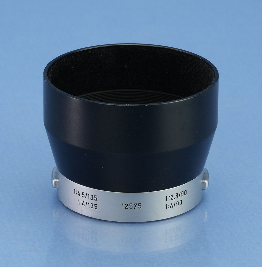 LEICA LEITZ 90MM ELMARIT F2.8 11029 CHROME LENS +CAPS +IUFOO SHADE. NICE!