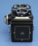 ROLLEI ROLLEIFLEX 3.5F PLANAR WHITE FACE 12/24 TLR CAMERA +CASE LATE # MINT! WOW