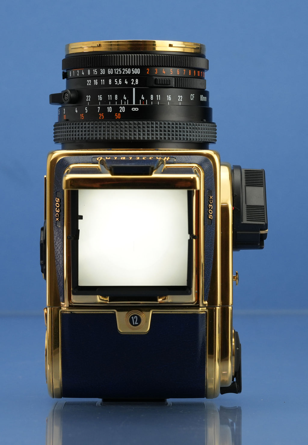 HASSELBLAD 503CX 50TH GOLD GOLDEN BLUE SUPREME CAMERA +80mm +A12 MINT NEW!