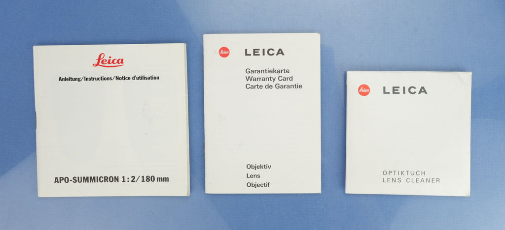 LEICA LEITZ 11271 180MM APO-SUMMICRON-R F2 R 3RD CAM LENS +CASE +ND FILTER +BOX