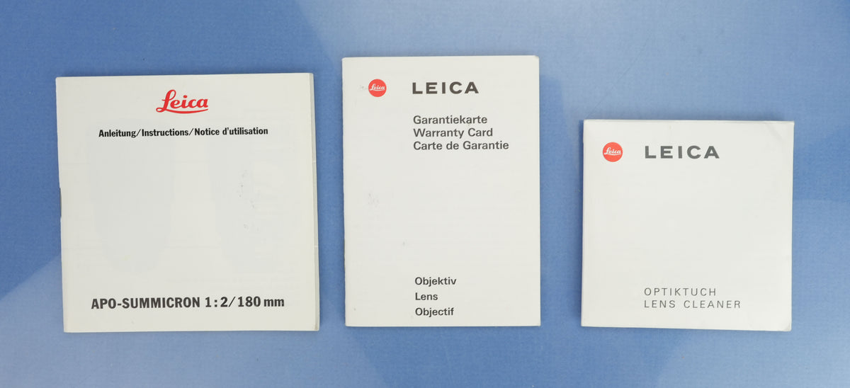 LEICA LEITZ 11271 180MM APO-SUMMICRON-R F2 R 3RD CAM LENS +CASE +ND FILTER +BOX