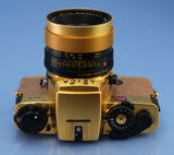 LEICA LEITZ R4 24KT GOLD CAMERA OUTFIT +50MM SUMMILUX-R F1.4 LENS +BOX MINT!