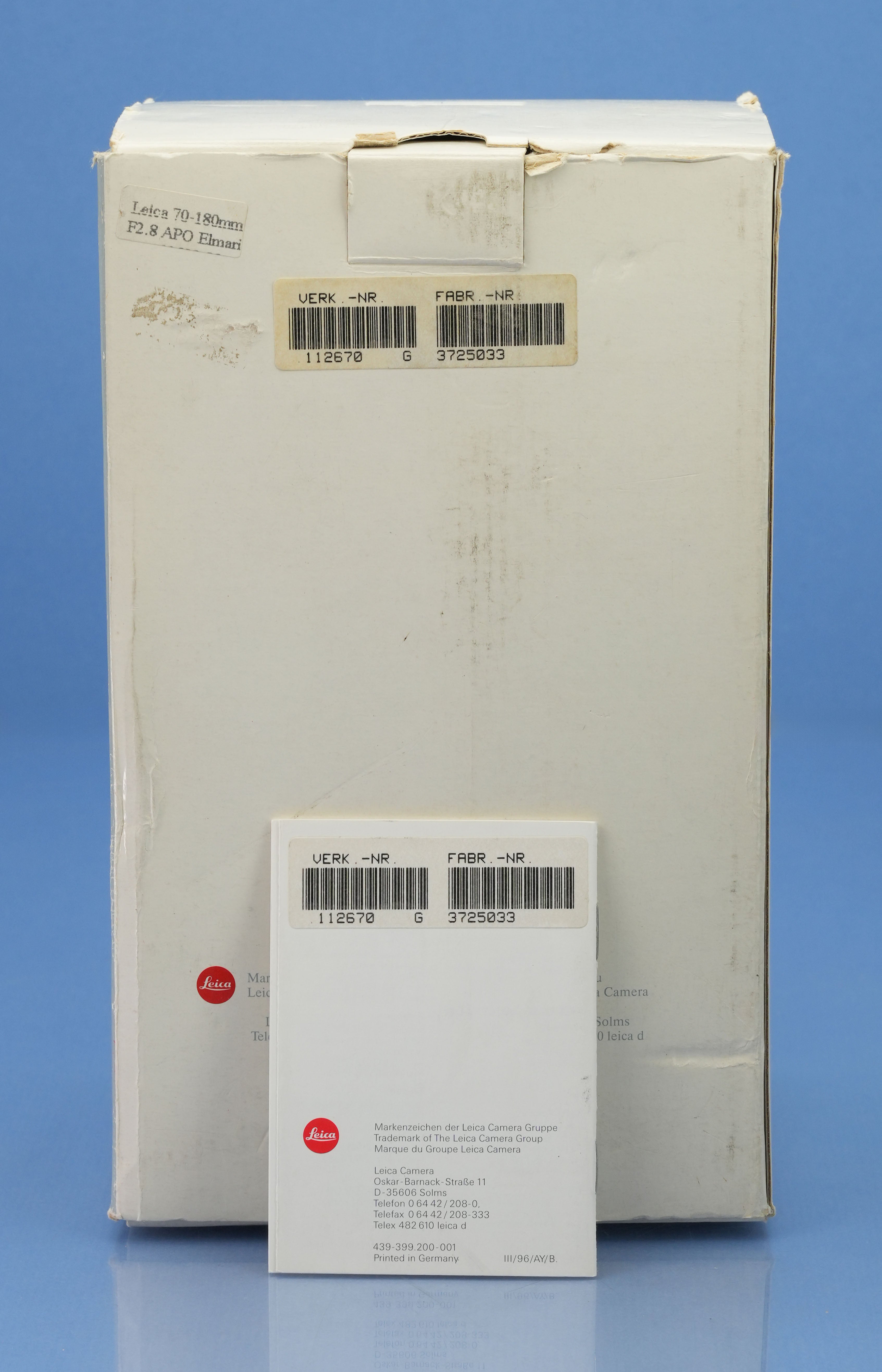 LEICA LEITZ 11267 70-180MM F2.8 VARIO-APO-ELMARIT-R OBJEKTIV +BOX +PAPIERE SEHR GUT!