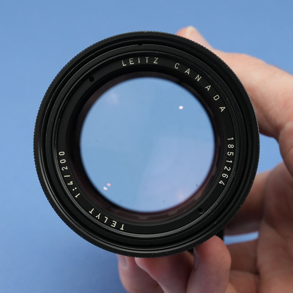 LEICA 200MM TELYT F4 VISOFLEX VISO LENS 11063 TELOO +16466 OUBIO +CAPS NICE!