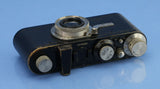 LEICA I MODEL A NICKEL BLACK PAINT HOCKEY STICK CAMERA +50MM F2.5 HEKTOR +CAP