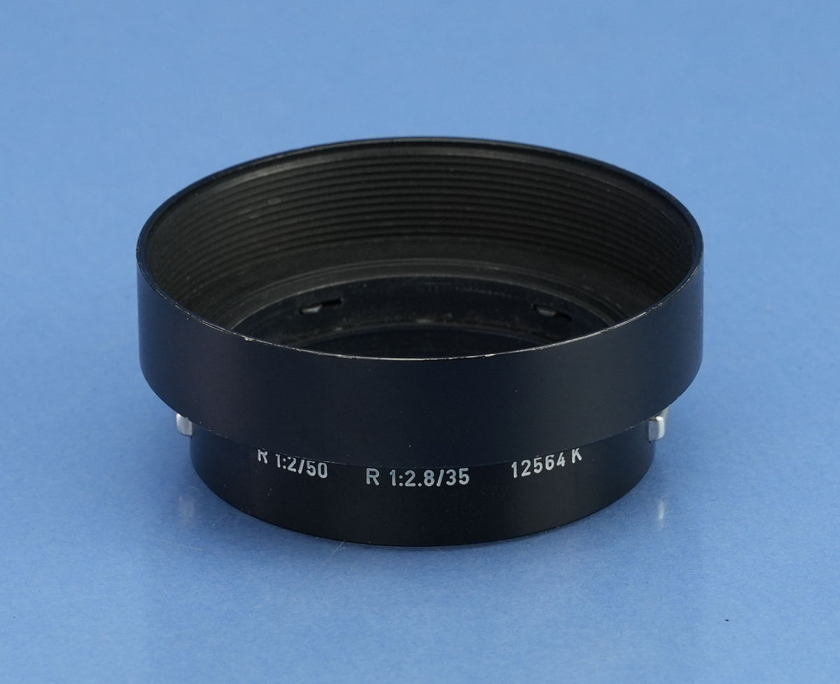LEICA LEITZ SUMMICRON-R 50MM F2 1st VERSION 2CAM 11228 LENS +12564K SHADE