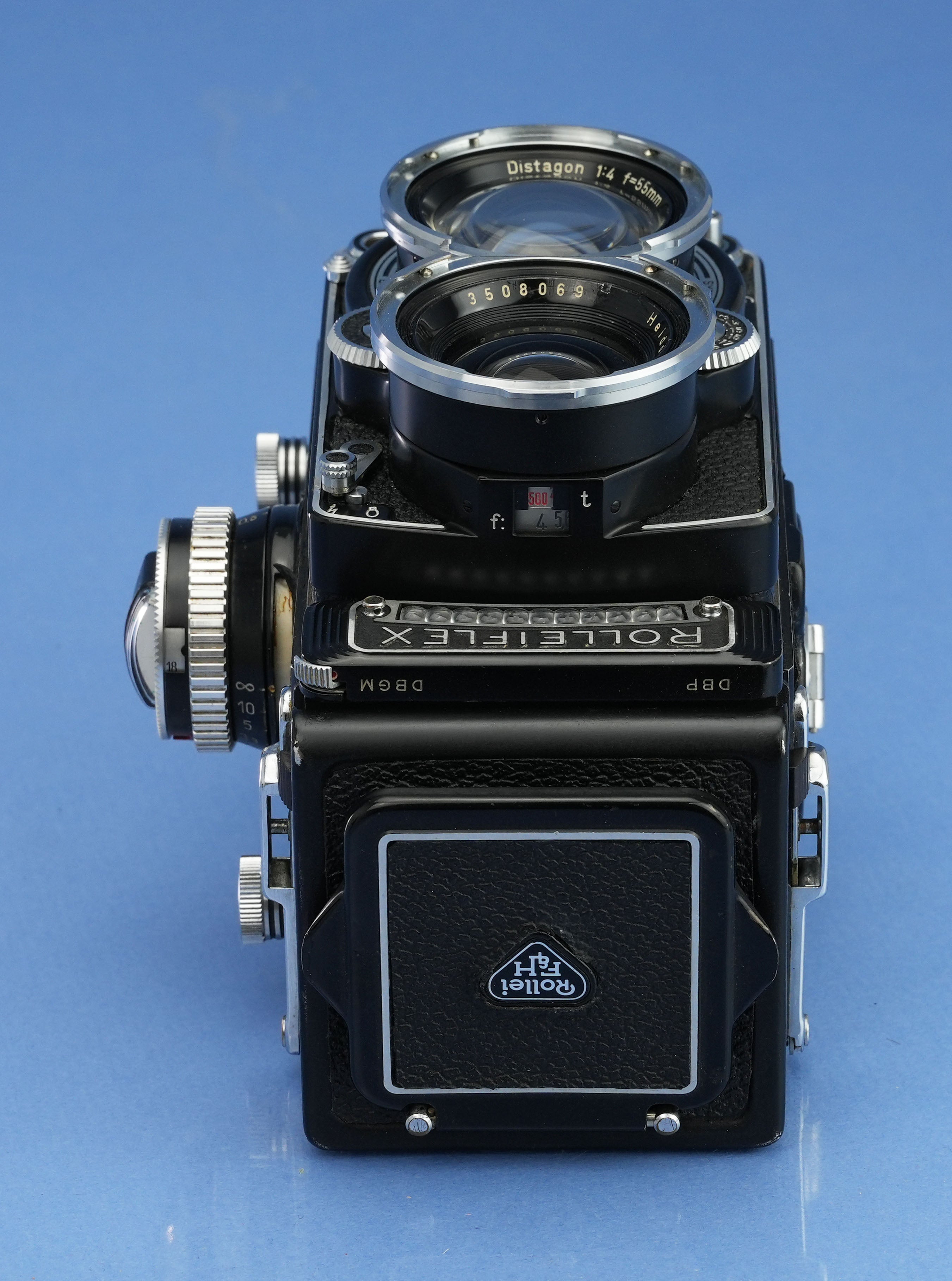 ROLLEIFLEX ROLLEI WIDE 55MM F4 ZEISS DISTAGON LENS +METER +CAP