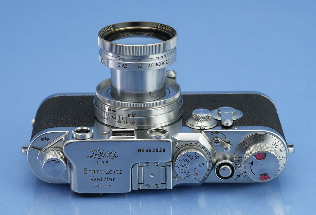 LEICA LEITZ IIIC IIIF SHARK SKIN SELBSTAUSLÖSER-UPGRADE-KAMERA + 50MM SUMMITAR + ORAKO