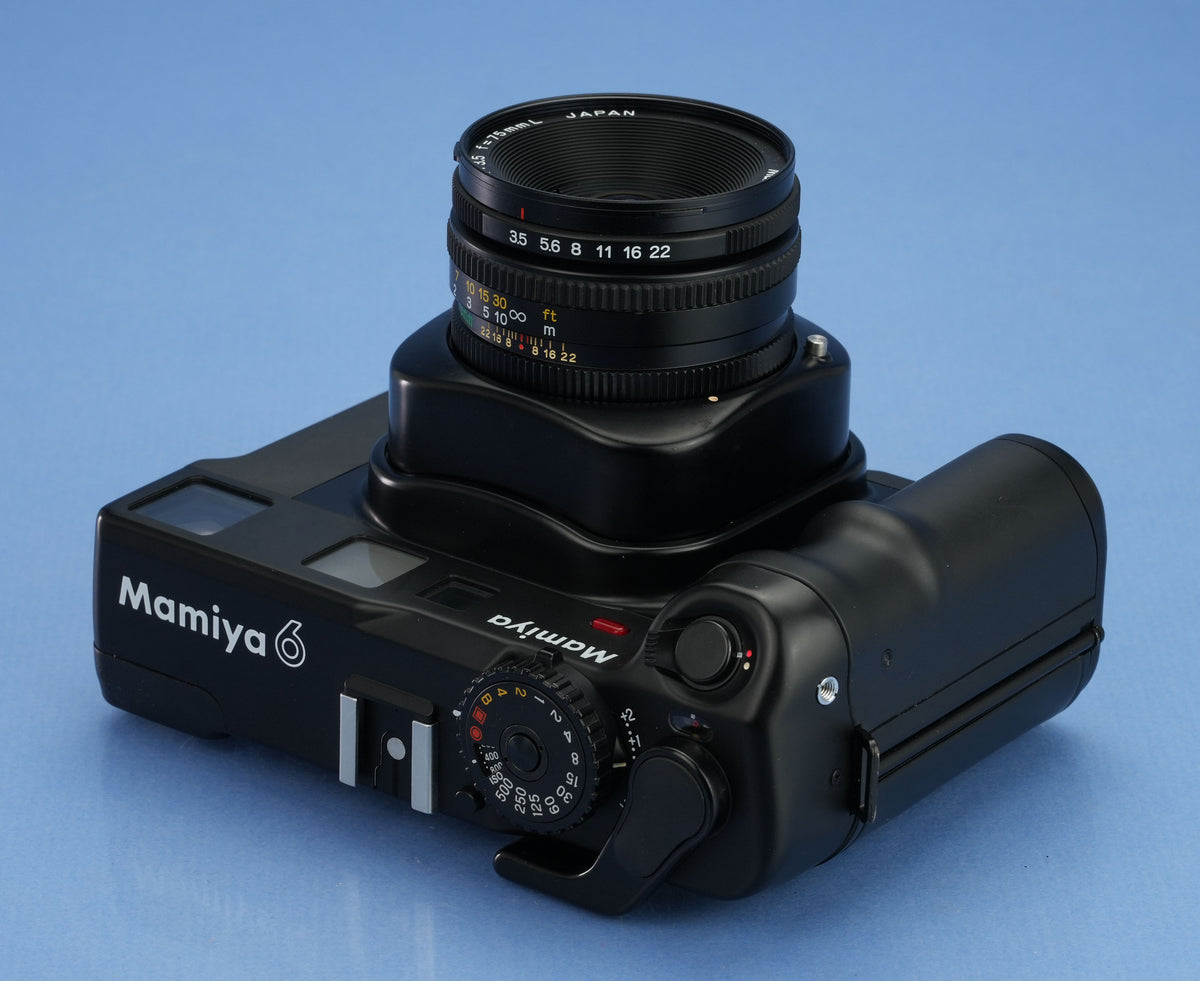 MAMIYA 6 MEDIUM FORMAT 6X6 RANGEFINDER CAMERA +G 75MM F3.5 L LENS +CAP MINT!