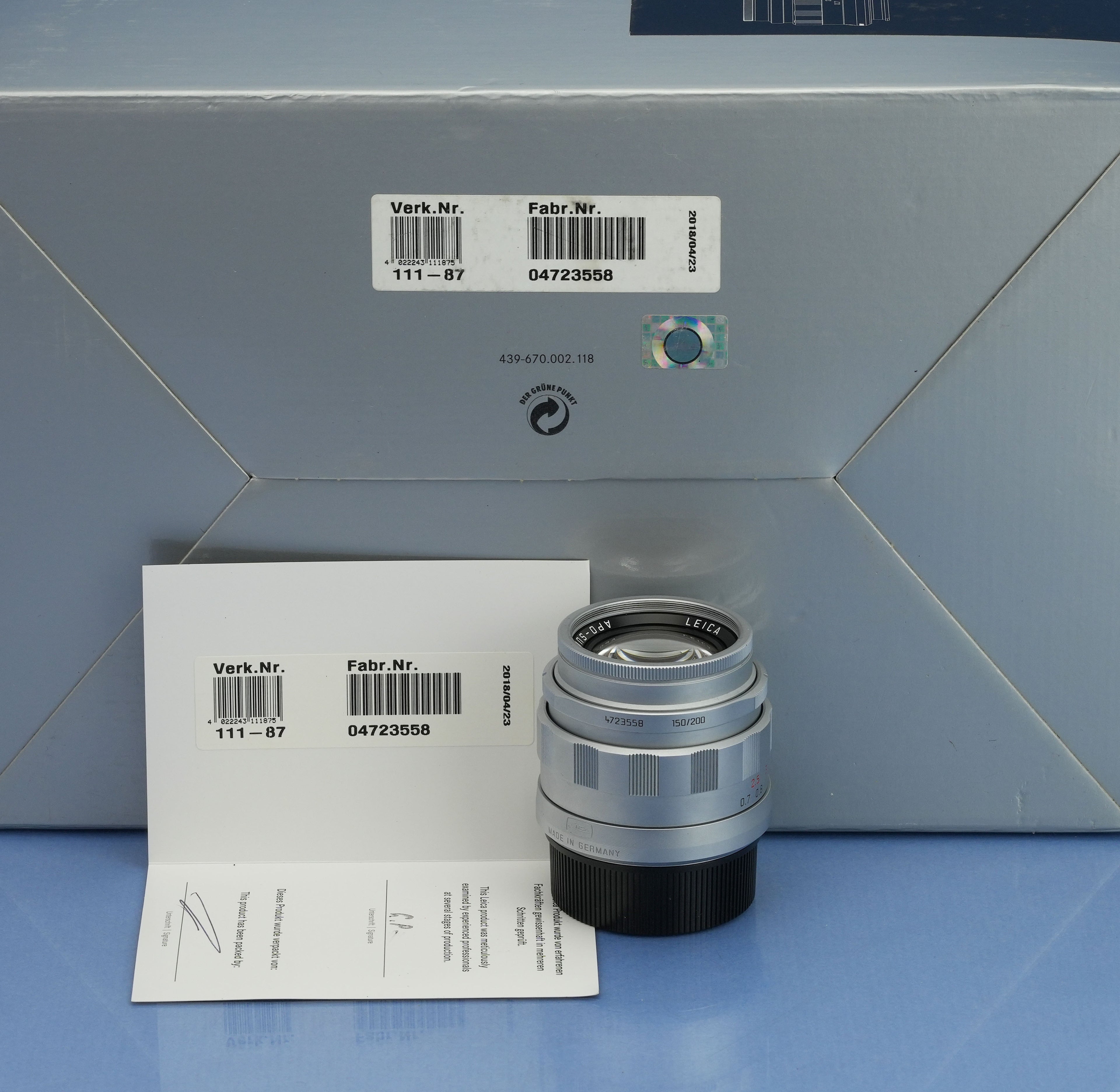 LEICA 11187 50MM APO-SUMMICRON-M F2 ASPH CHROME LHSA SPECIAL EDITION LENS SET!