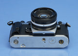 NIKON FA FILM SLR CAMERA BODY SILVER AUTO EXPOSURE +50mm F1.8 SERIES E LENS NICE
